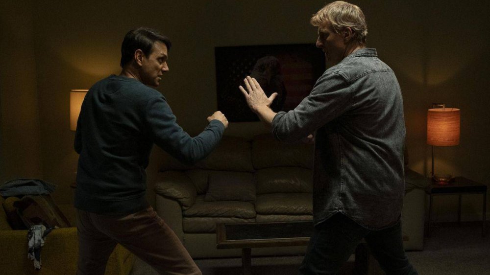 Daniel LaRusso and Johnny Lawrence square off in Cobra Kai