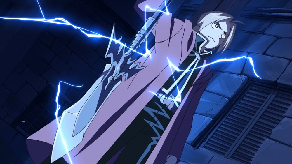Edward Elric charging up a spear
