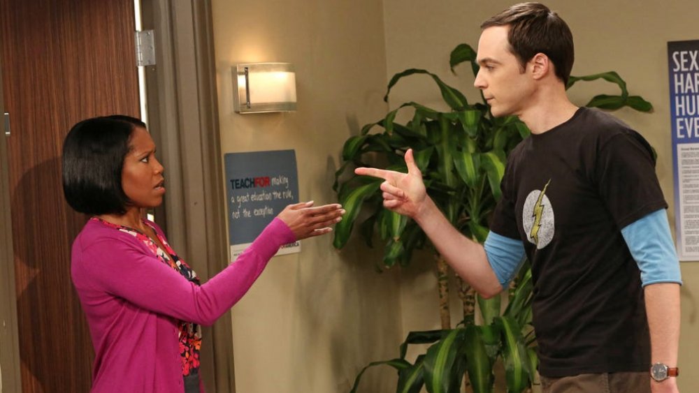 Jim Parsons and Regina King in The Big Bang Theory