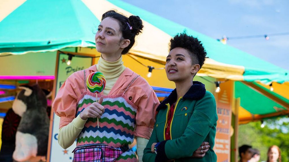 Tanya Reynolds and Patricia Allison as Lily and Ola in Netflix's Sex Education