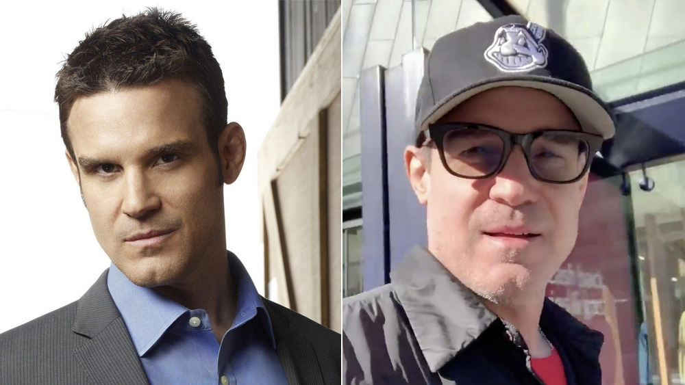 Eddie McClintock as Pete Lattimer in 2009 (left), and as himself in 2020 (right)