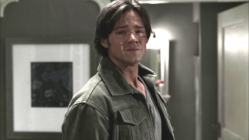 Sam Winchester (Jared Padalecki) sobs on Supernatural
