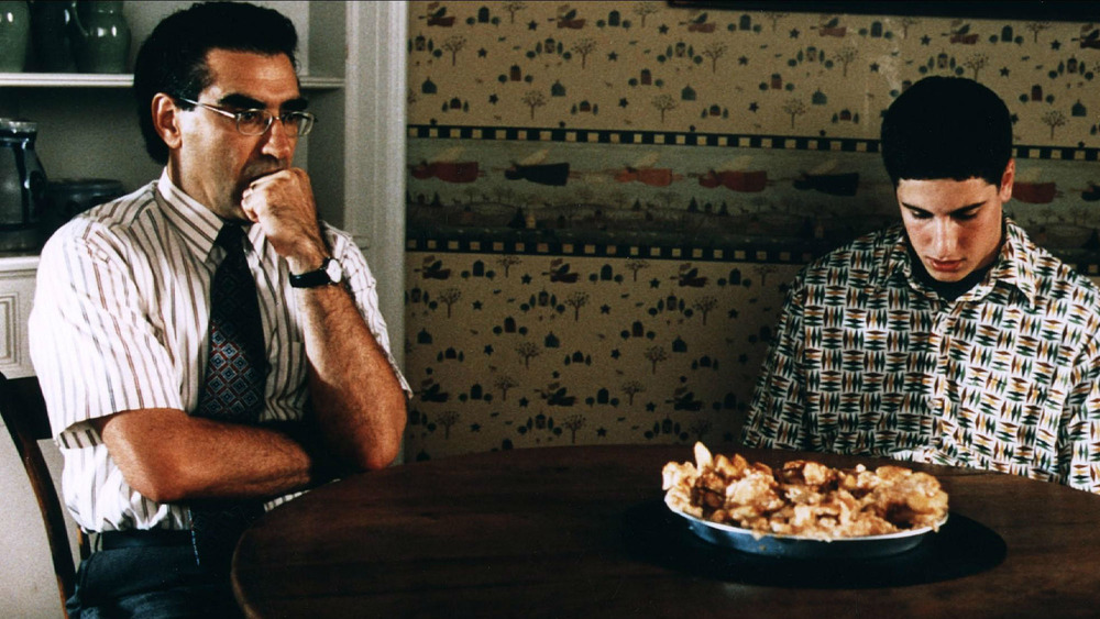 Jim Levenstein and father with pie