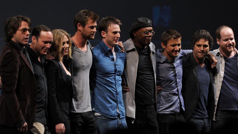 The Avengers onstage at Comic-Con