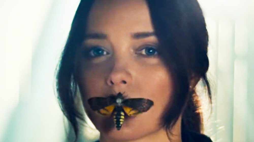 Clarice Starling with a moth on her mouth from the Super Bowl trailer