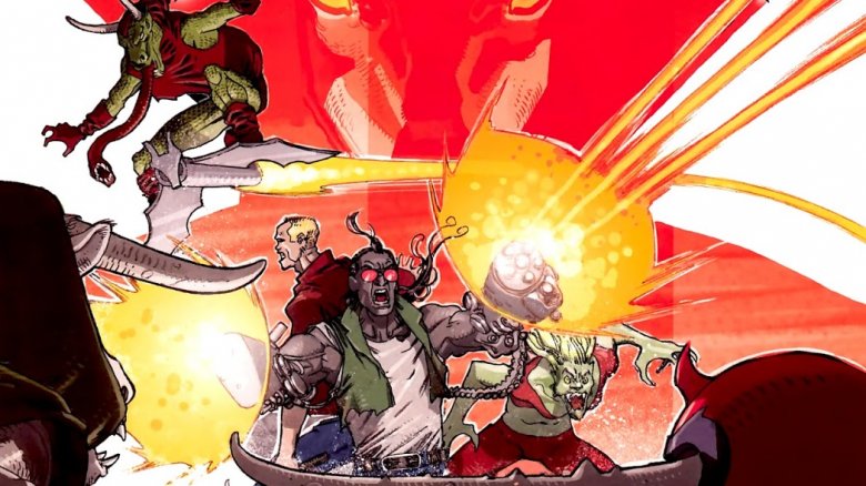 The Skrull Kill Krew from the cover of an issue from their 2009 miniseries