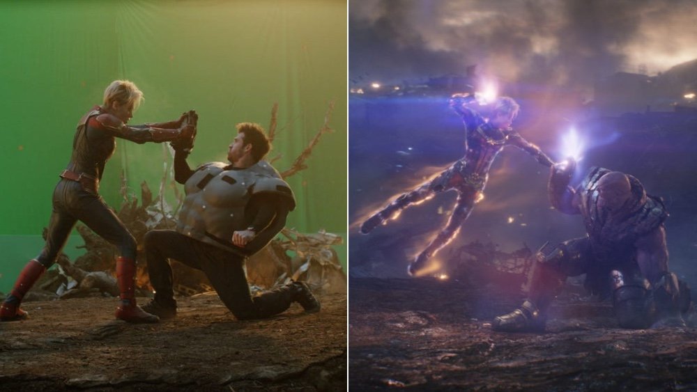 captain marvel was just tangling with a guy in a thanos suit in that fateful avengers endgame confrontation 1592152309
